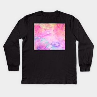 Colorful alcohol ink Kids Long Sleeve T-Shirt